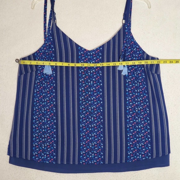 Skies Are Blue Chifon Blouse Women’s Sz 1X Floral Top V-neck Spaghetti Strap - Picture 7 of 12